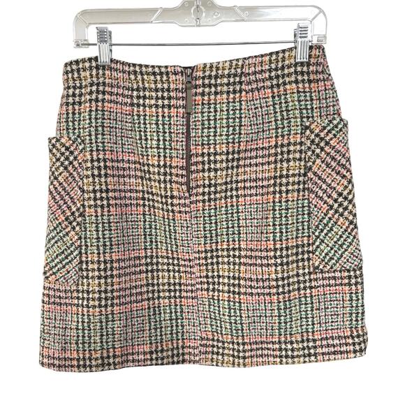 Maeve Anthropologie Preppy Academia Schoolgirl Tweed Plaid Print Mini Skirt 6 - Picture 3 of 7